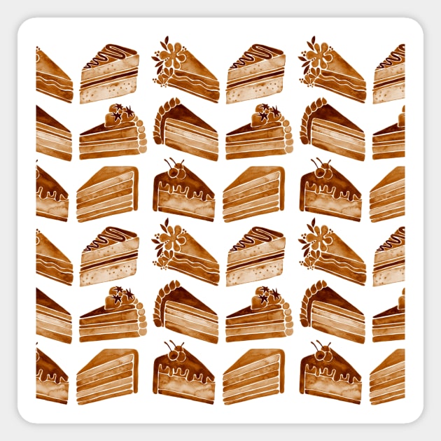 Brown Cake slices Sticker by CatCoq